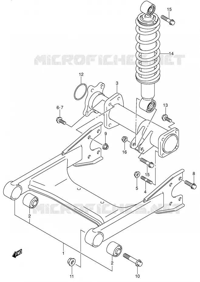 SWINGARM (MODEL K2/K3/K4) Suzuki QUAD 250 OZARK 2004  LT-F250K4(E3/E28)