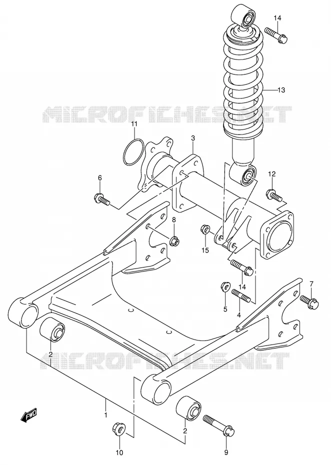 SWINGARM (MODEL K5/K6) Suzuki QUAD 250 OZARK 2002  LT-F250K2(E17)