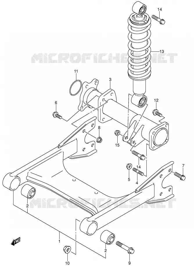 SWINGARM (MODEL K5/K6) Suzuki QUAD 250 OZARK 2002  LT-F250K2(E3/E28)
