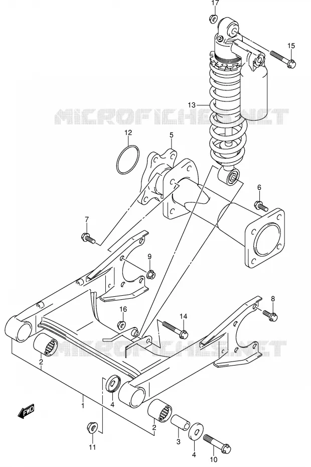 SWINGARM Suzuki QUAD 250 QUADSPORT 2004  LT-Z250K4(E19)