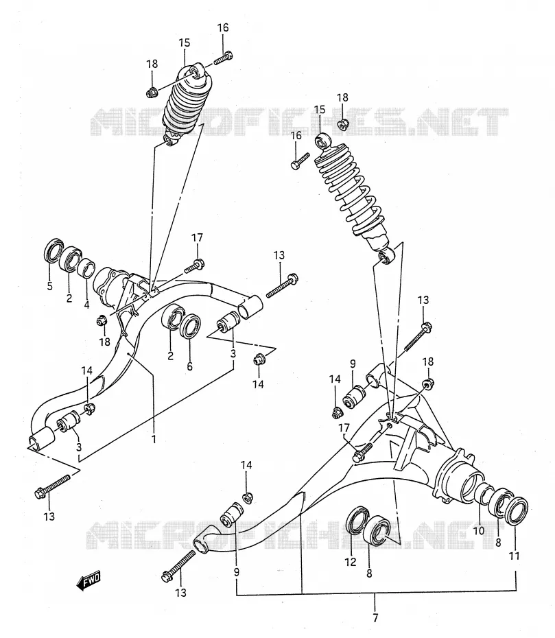 SWINGARM Suzuki QUAD 300 KINGQUAD 1995  LT-F4WDXS(E28)