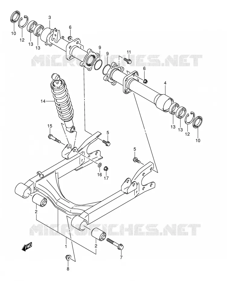 SWINGARM Suzuki QUAD 400 EIGER 2002  LT-F400K2(E24)
