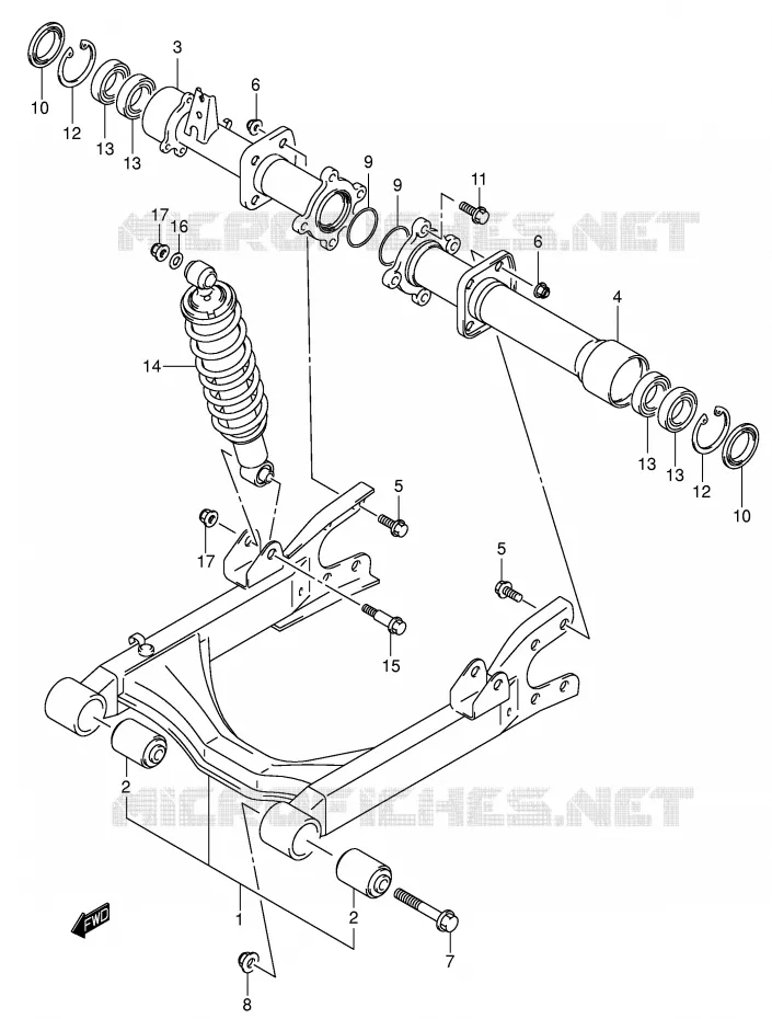 SWINGARM Suzuki QUAD 400 EIGER 2003  LT-F400FK3(P3/P28)
