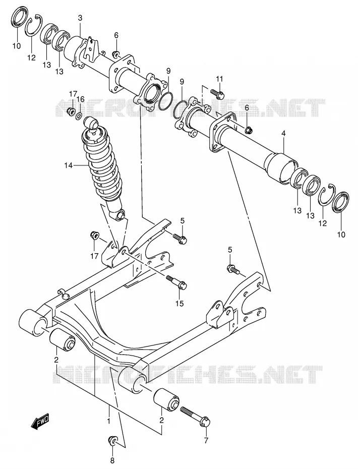 SWINGARM Suzuki QUAD 400 EIGER 2005  LT-A400FK5(P24)