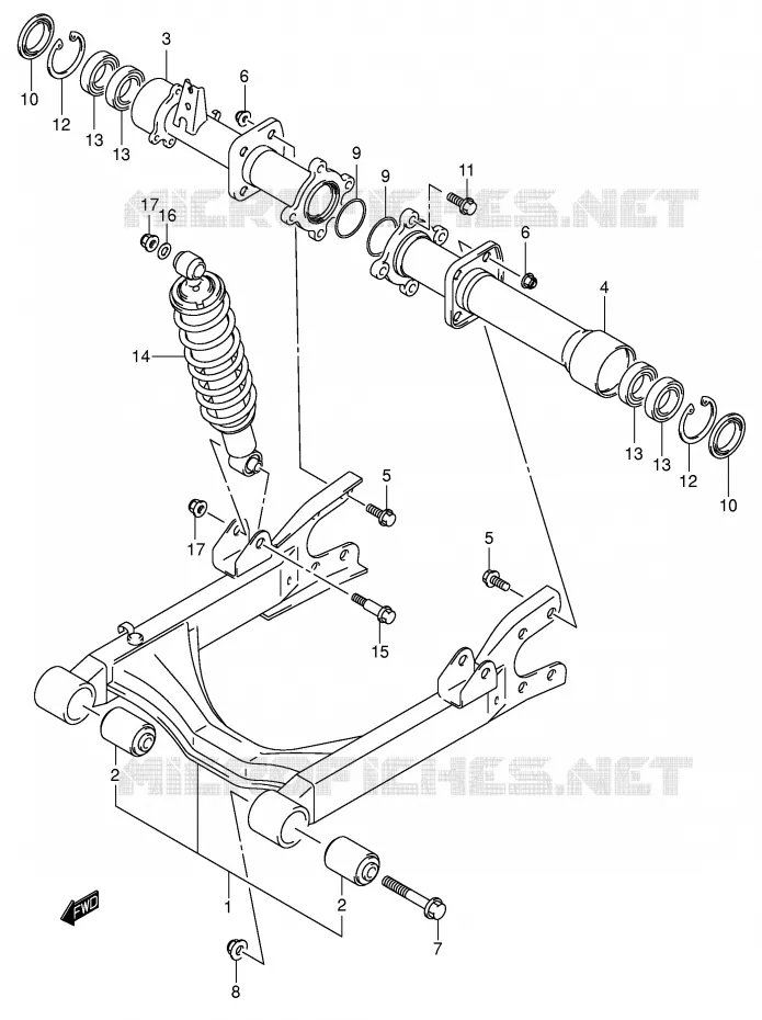 SWINGARM Suzuki QUAD 400 EIGER 2005  LT-A400K5(P3/P28)