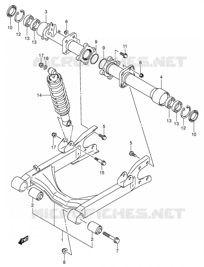 SWINGARM Suzuki QUAD 400 EIGER 2005  LT-F400FK5(P24)