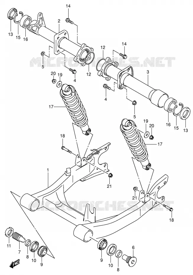 SWINGARM Suzuki QUAD 500 KINGQUAD 2007  LT-A500FK7(P28/P33)