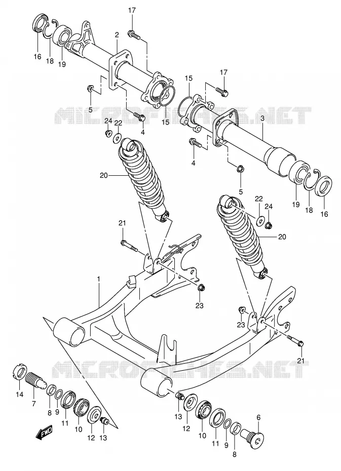 SWINGARM Suzuki QUAD 500 VINSON 2004  LT-A500FK4(P24)