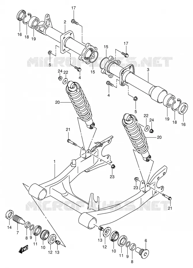 SWINGARM Suzuki QUAD 500 VINSON 2005  LT-F500FK5(P24)