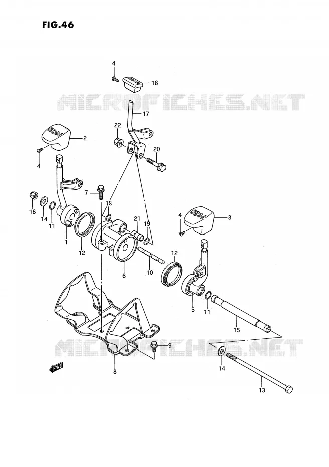 TRANSMISSION LEVER Suzuki QUAD 300 KINGQUAD 1993  LT-F4WDXP(E3)