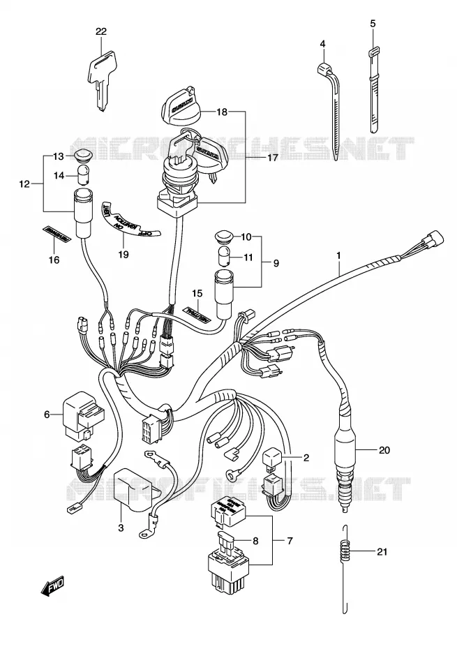 WIRING HARNESS (MODEL K2) Suzuki QUAD 160 OZARK 1999  LT-F160X(P24)
