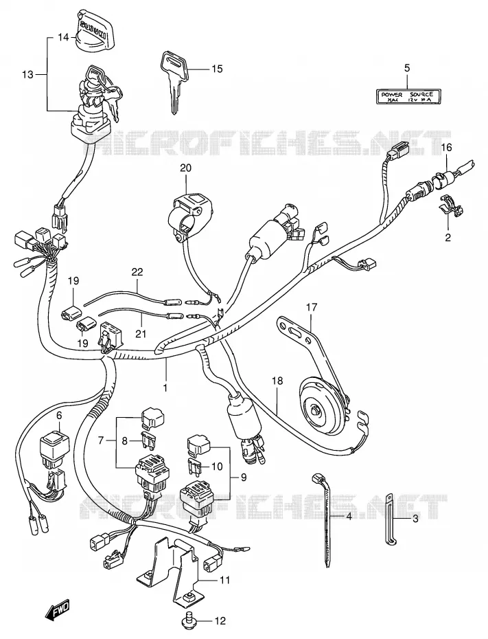 WIRING HARNESS Suzuki QUAD 250 KINGQUAD 1996  LT-F4WDT(E28)