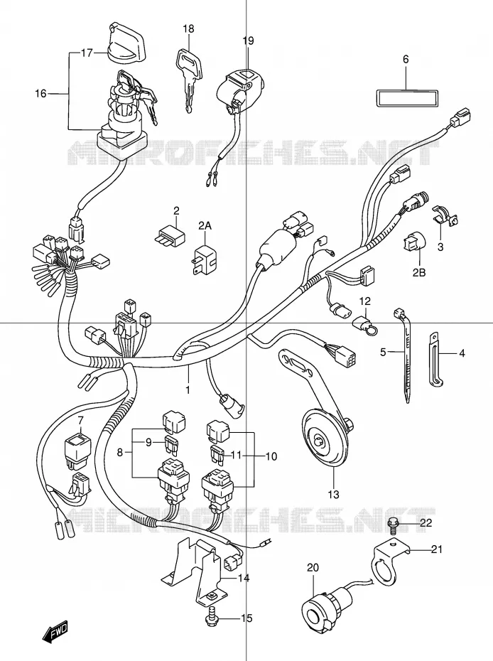 WIRING HARNESS Suzuki QUAD 250 OZARK 2000  LT-F250Y(E24)