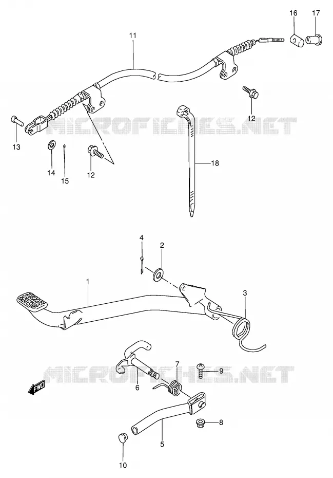 BRAKE PEDAL Suzuki QUAD 80 QUADSPORT 2000  LT80Y(P3/P28)