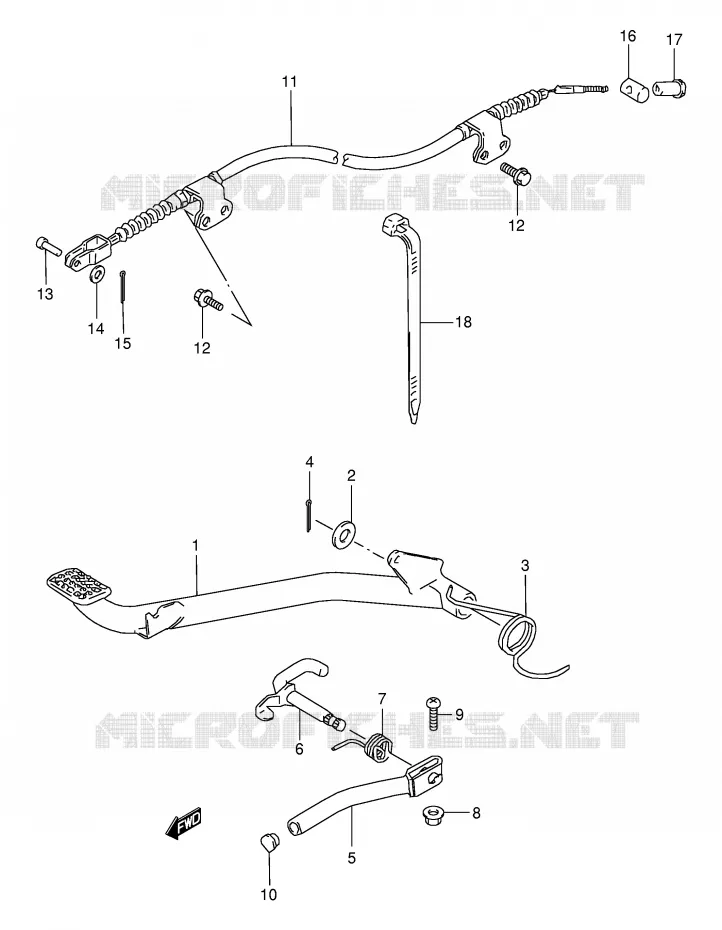 BRAKE PEDAL Suzuki QUAD 80 QUADSPORT 2004  LT80K4(P1)