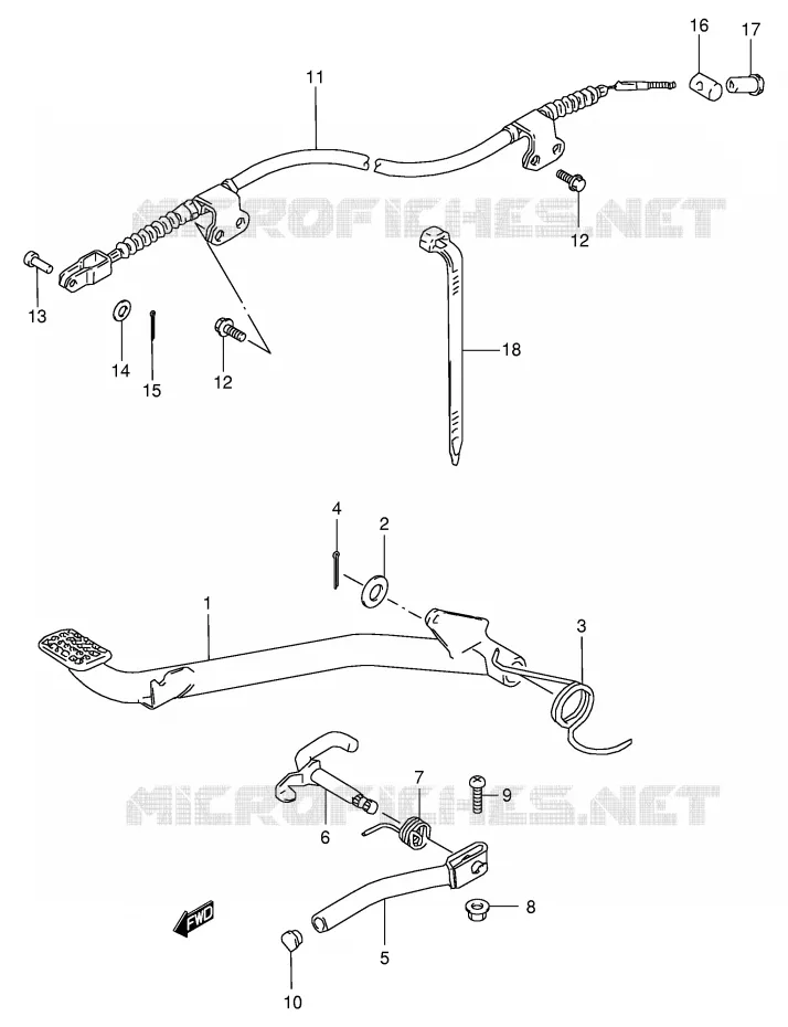 BRAKE PEDAL Suzuki QUAD 80 QUADSPORT 2006  LT80K6(P3/P28)