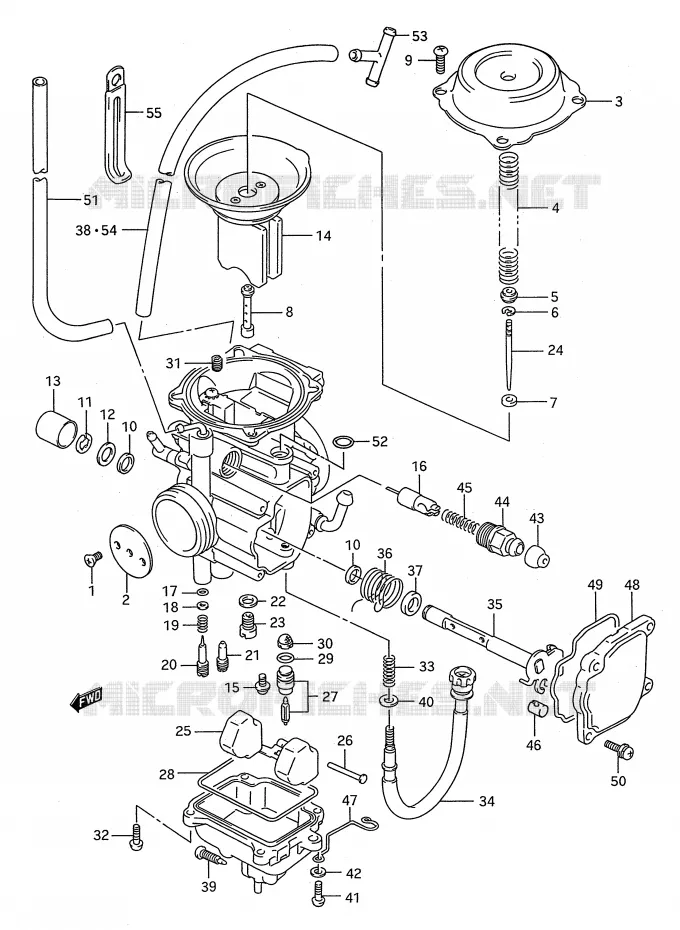 CARBURETOR (MODEL K/L/M/N/P/R/S) Suzuki QUAD 250 KINGQUAD 1994  LT-F4WDR(E28)