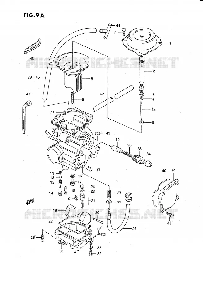 CARBURETOR (MODEL L/M/N/P/R/S/T) Suzuki QUAD 250 OZARK 1988  LT-F250J(E3)