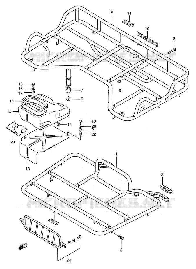 CARRIER (MODEL K/L/M/N/P/R/S) Suzuki QUAD 250 KINGQUAD 1990  LT-F4WDL(E28)