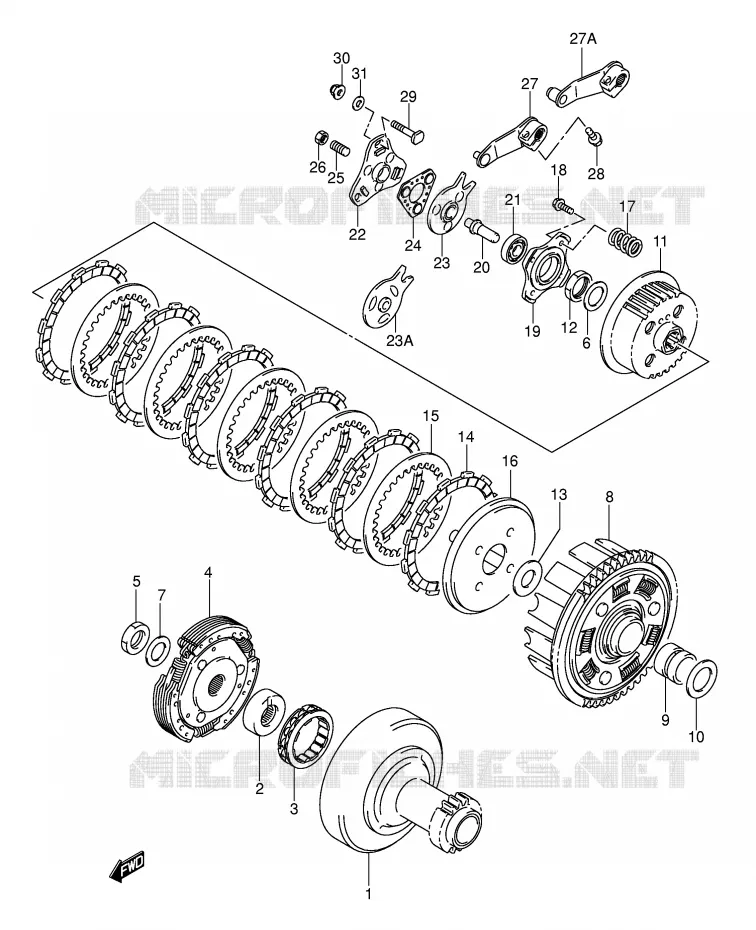 CLUTCH (MODEL K2) Suzuki QUAD 250 OZARK 2003  LT-F250K3(E17)