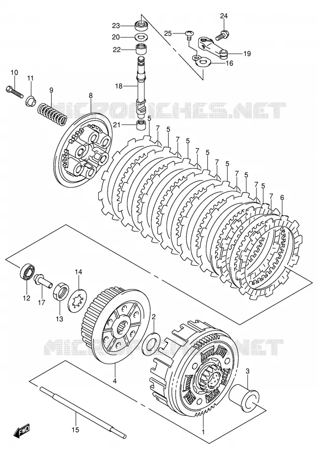 CLUTCH (MODEL K3/K4) Suzuki QUAD 400 QUADSPORT 2004  LT-Z400K4(E3/E28)