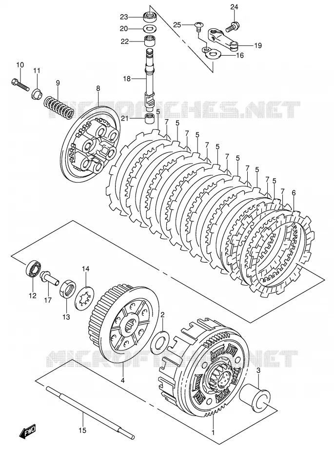 CLUTCH (MODEL K3/K4) Suzuki QUAD 400 QUADSPORT 2005  LT-Z400K5(E19)