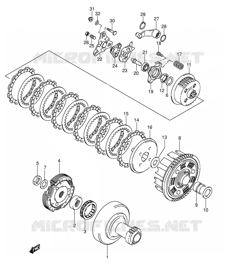CLUTCH (MODEL K3) Suzuki QUAD 250 OZARK 2004  LT-F250K4(E17)