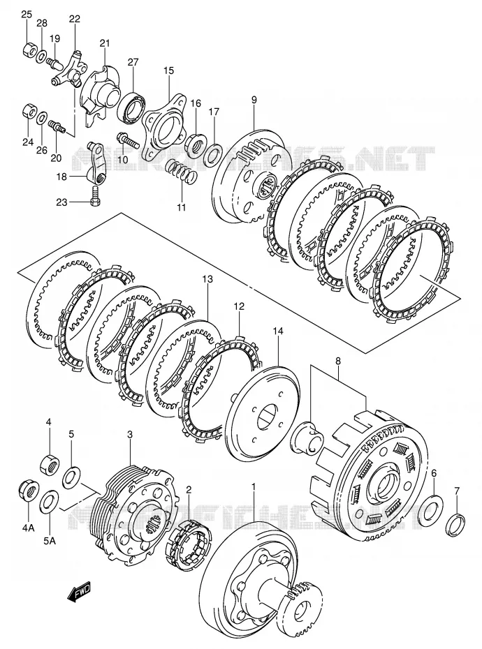 CLUTCH (MODEL K3) Suzuki QUAD 400 EIGER 2005  LT-F400FK5(P3/P28)