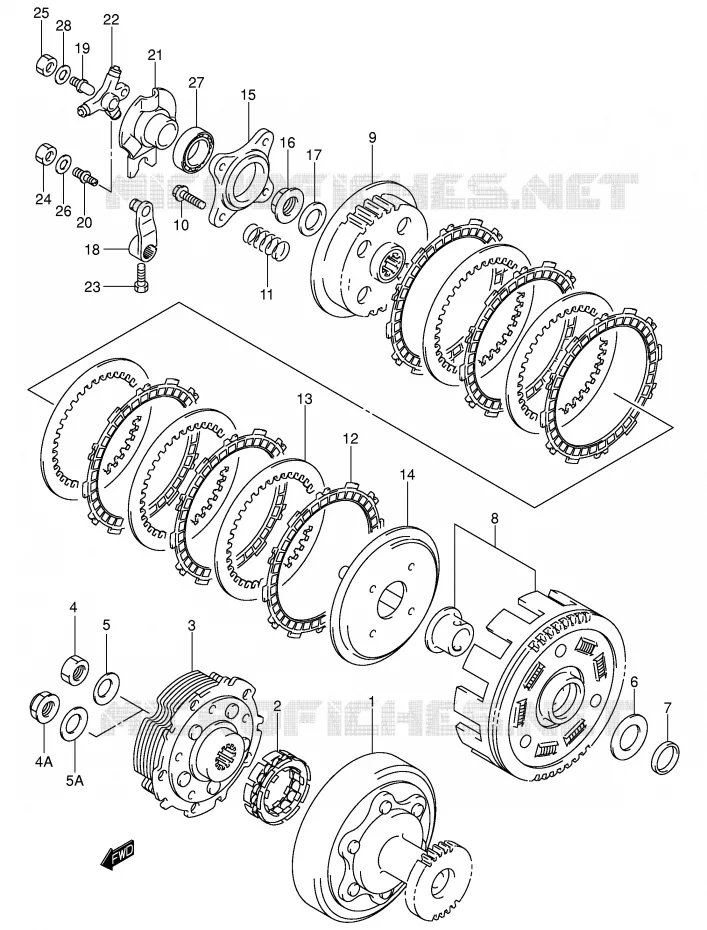CLUTCH (MODEL K3) Suzuki QUAD 400 EIGER 2005  LT-F400K5(P3/P28)