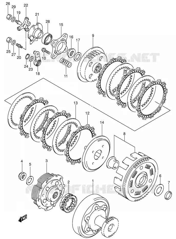 CLUTCH (MODEL K4/K5/K6/K7) Suzuki QUAD 400 EIGER 2005  LT-F400FK5(P24)