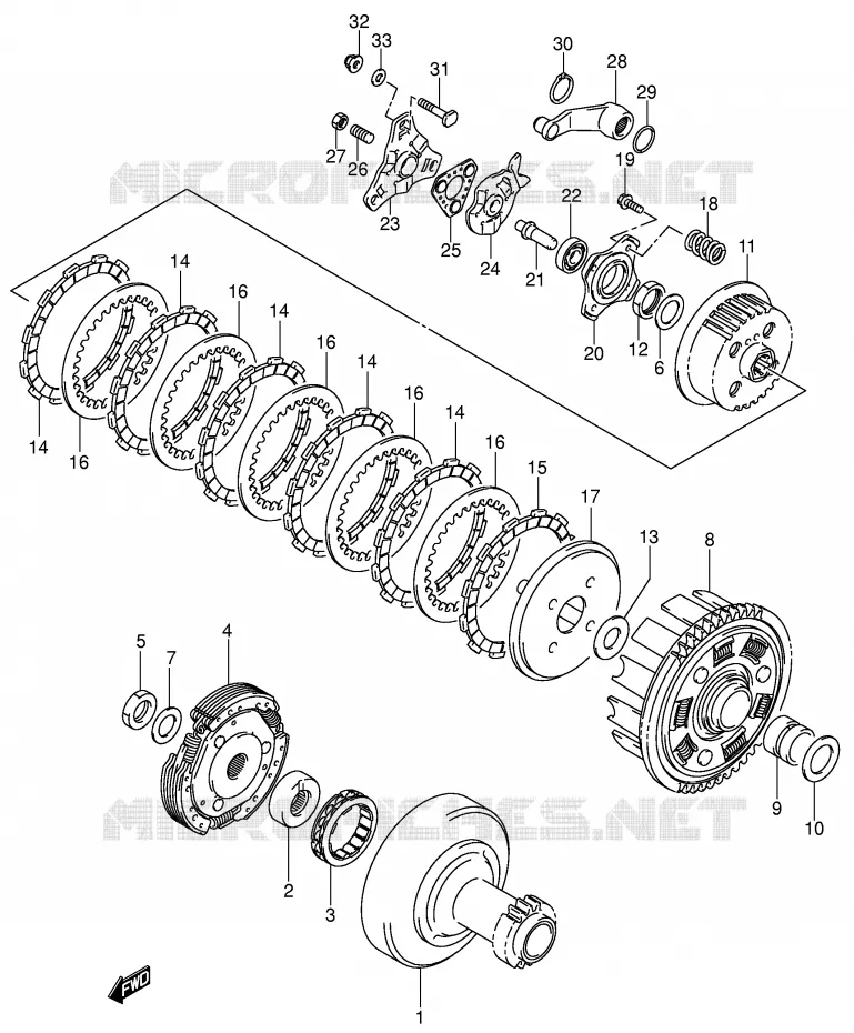 CLUTCH (MODEL K4) Suzuki QUAD 250 OZARK 2002  LT-F250K2(E3/E28)