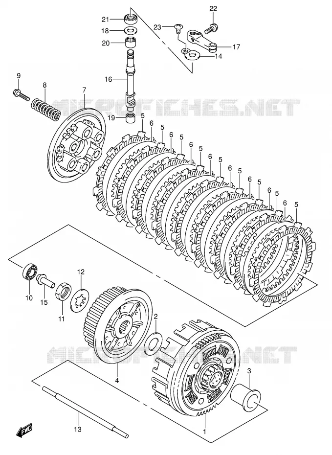 CLUTCH (MODEL K5/K6/K7) Suzuki QUAD 400 QUADSPORT 2004  LT-Z400K4(E3/E28)