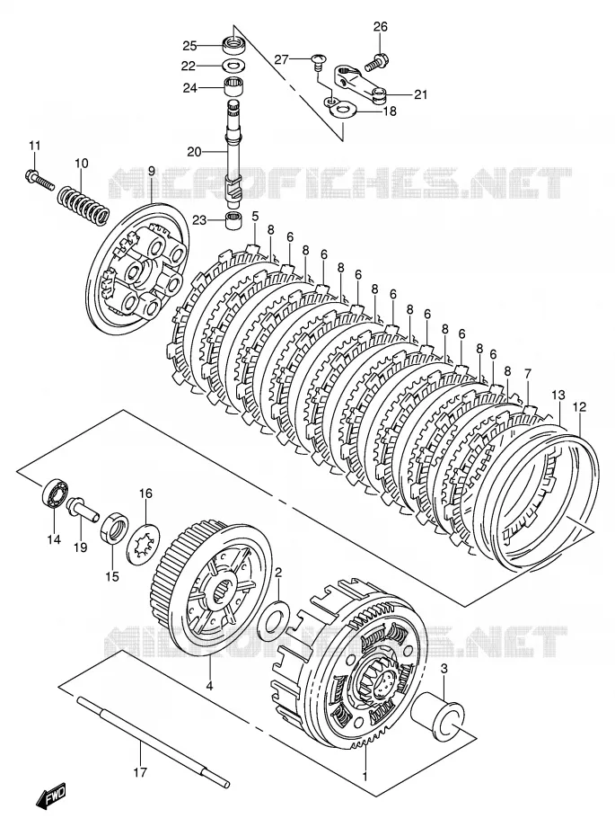 CLUTCH (MODEL K5/K6/K7) Suzuki QUAD 400 QUADSPORT 2006  LT-Z400K6(E19)