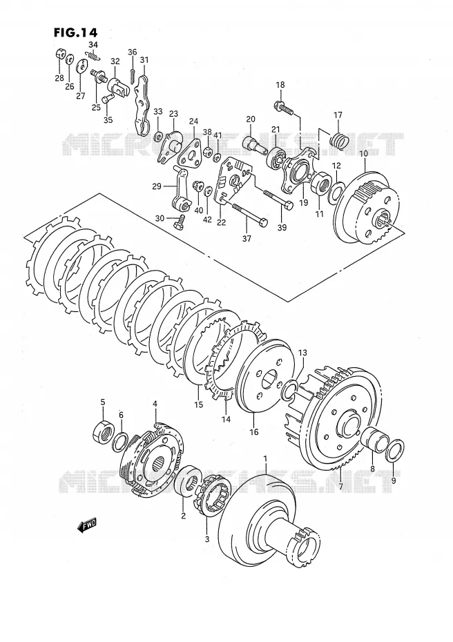 CLUTCH Suzuki QUAD 160 OZARK 1996  LT-F160T(P3)