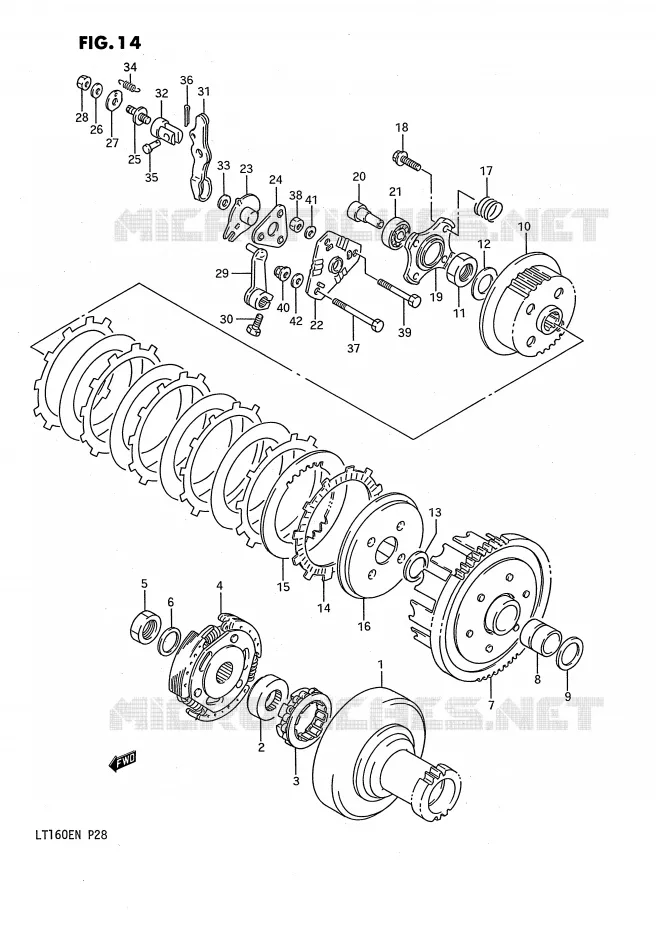CLUTCH Suzuki QUAD 160 QUADRUNNER 1990  LT160EL(P28)