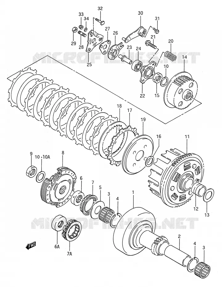 CLUTCH Suzuki QUAD 250 KINGQUAD 1994  LT-F4WDR(E28)