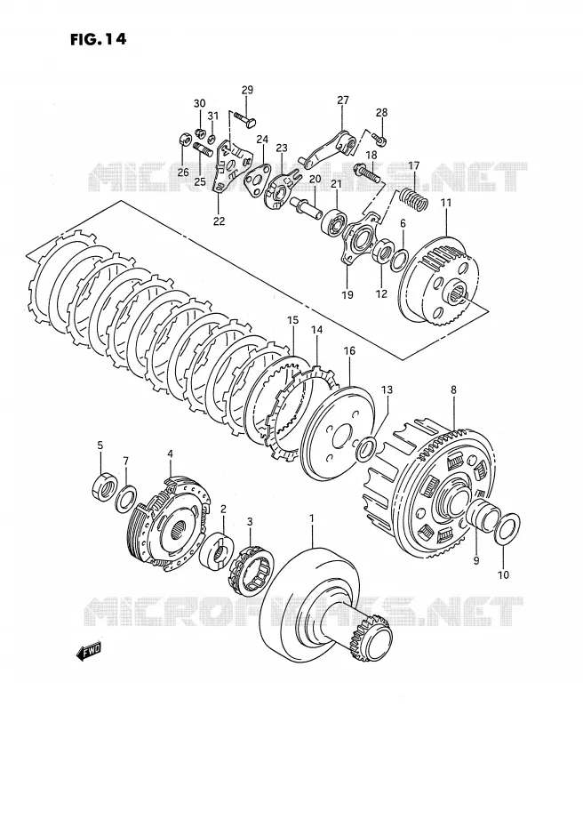 CLUTCH Suzuki QUAD 250 OZARK 1990  LT-F250L(E2)
