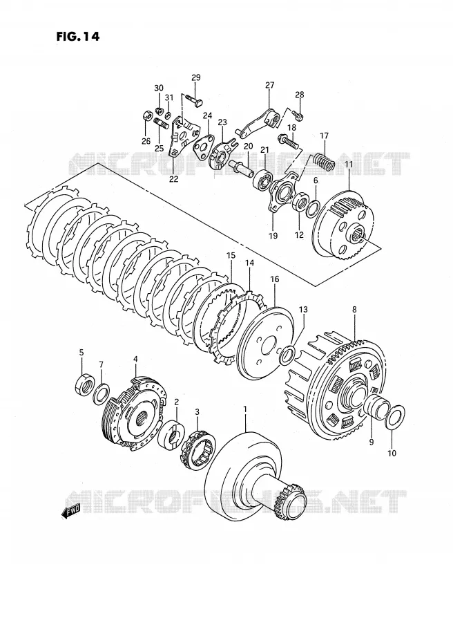 CLUTCH Suzuki QUAD 250 OZARK 1996  LT-F250T(E3)