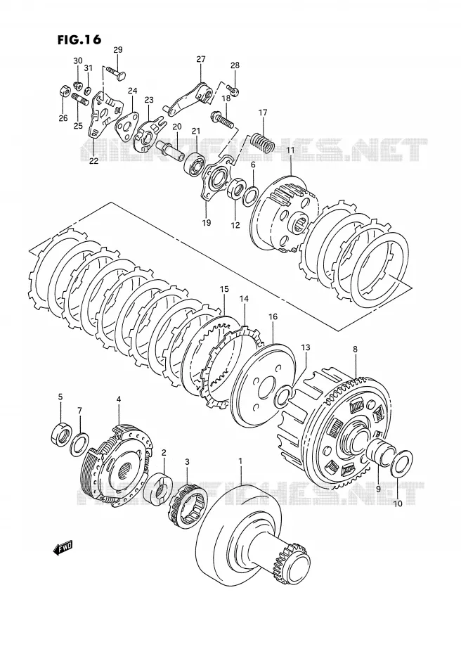 CLUTCH Suzuki QUAD 300 KINGQUAD 1994  LT-F4WDXR(E2)