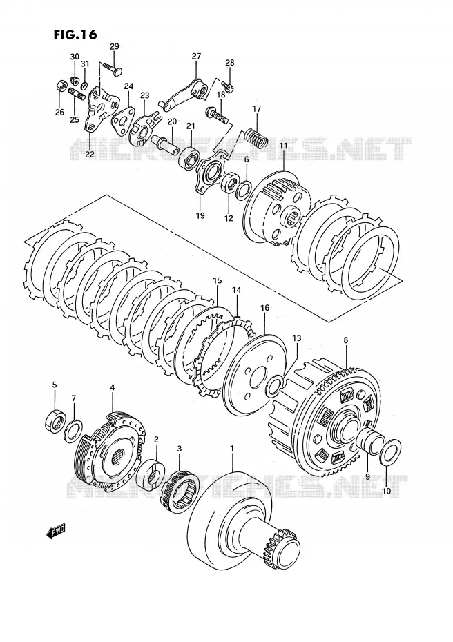CLUTCH Suzuki QUAD 300 KINGQUAD 1994  LT-F4WDXR(E3)