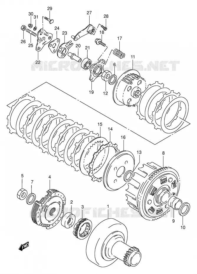 CLUTCH Suzuki QUAD 300 KINGQUAD 1996  LT-F4WDXT(E17)