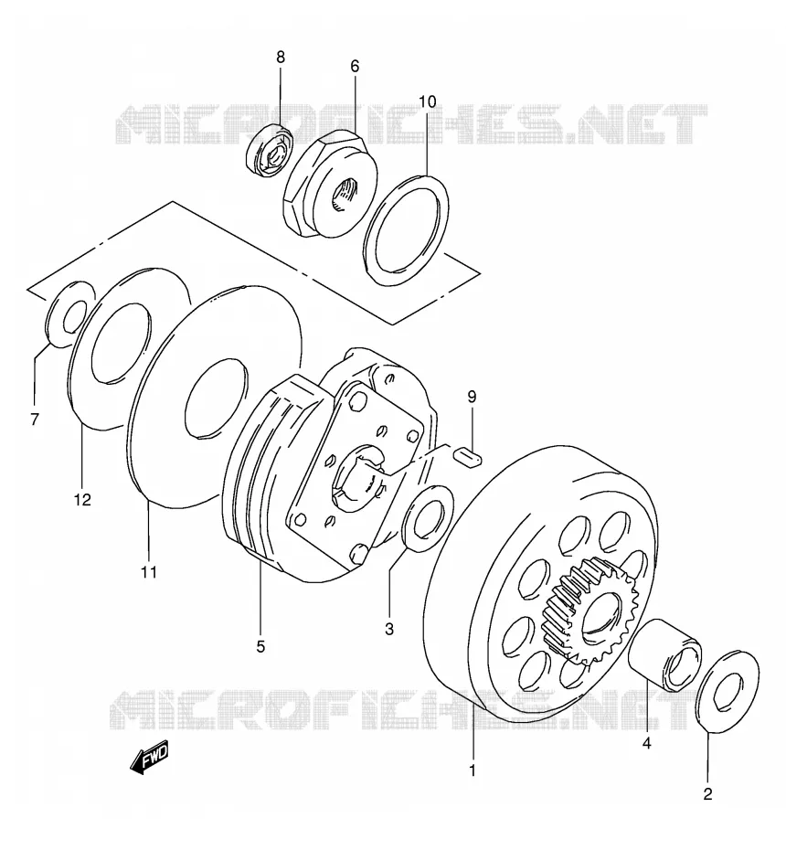 CLUTCH Suzuki QUAD 50 MINIQUAD-SPORT 1999  LT50X(P1)