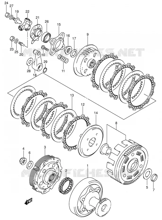 CLUTCH Suzuki QUAD 500 VINSON 2007  LT-F500FK7(P28/P33)