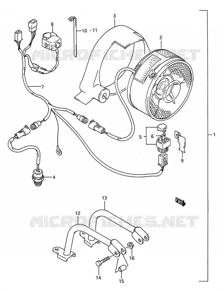 COOLING FAN (MODEL H/J/K/L/M:OPTIONAL) Suzuki QUAD 250 KINGQUAD 1993  LT-F4WDP(E28)