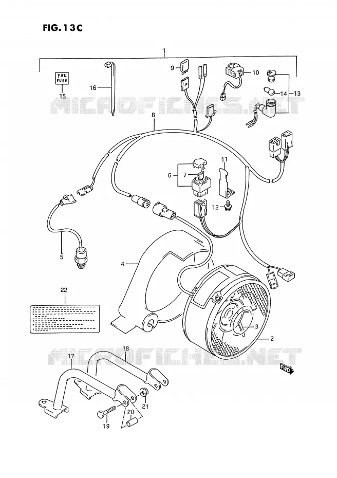 COOLING FAN (MODEL T:OPTIONAL) Suzuki QUAD 250 OZARK 1995  LT-F250S(E28)