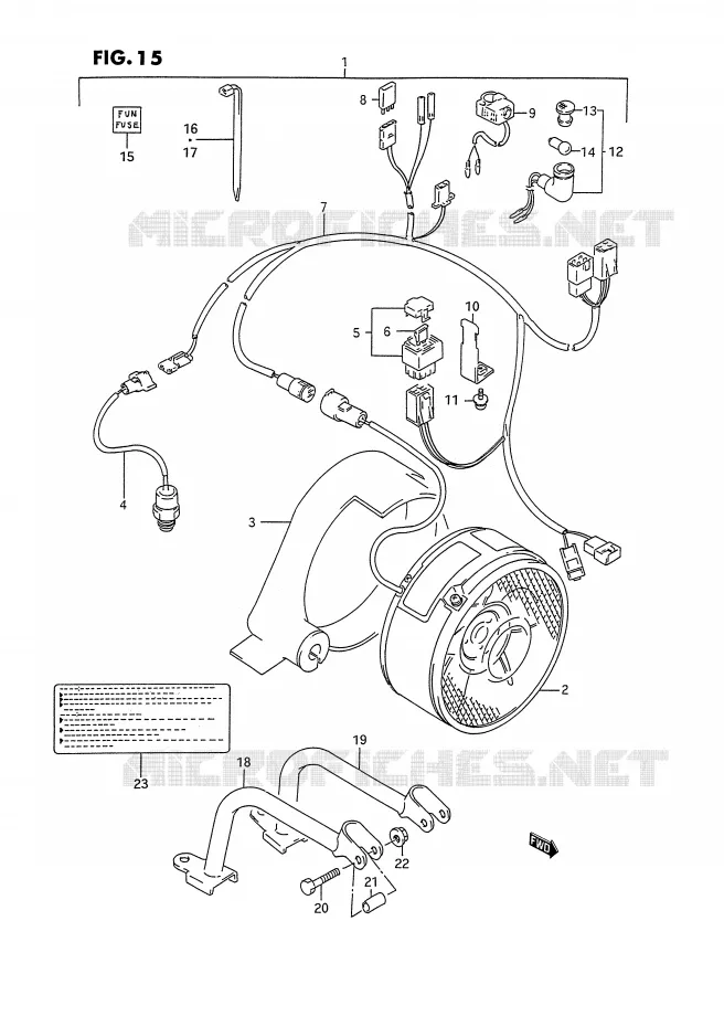 COOLING FAN (OPTIONAL) Suzuki QUAD 300 KINGQUAD 1994  LT-F4WDXR(E2)