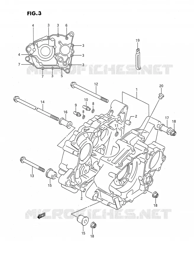 CRANKCASE Suzuki QUAD 160 OZARK 1994  LT-F160R(P2)