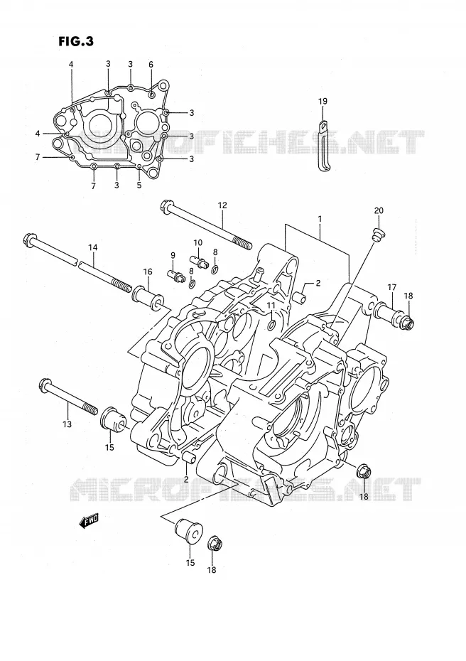 CRANKCASE Suzuki QUAD 160 OZARK 1994  LT-F160R(P3)