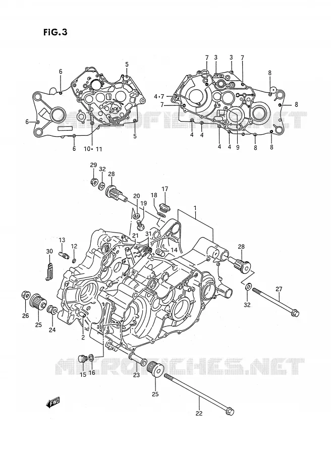 CRANKCASE Suzuki QUAD 250 KINGQUAD 1993  LT-F4WDP(E2)