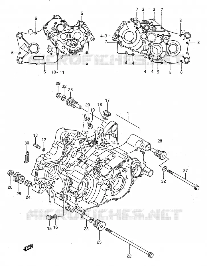 CRANKCASE Suzuki QUAD 250 KINGQUAD 1993  LT-F4WDP(E28)